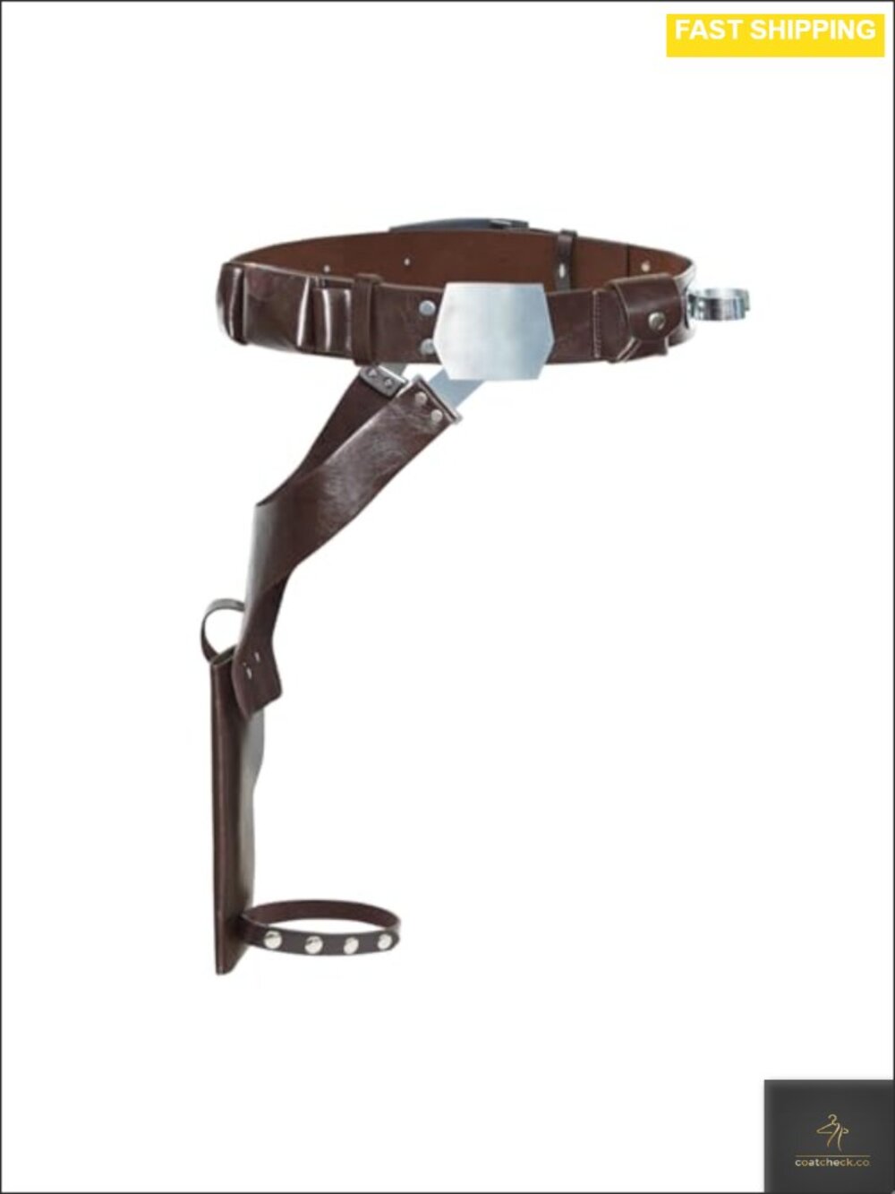 Men's Cosplay Costume Belt Holster PU Leather Halloween Prop Accessory
